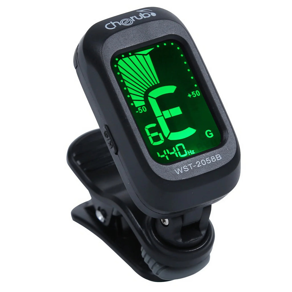 Digital Acoustic Clip Type Guitar Tuner Rotatable Clip-on Tuner LCD Display for Chromatic Acoustic Guitar Bass Ukulele Guitar