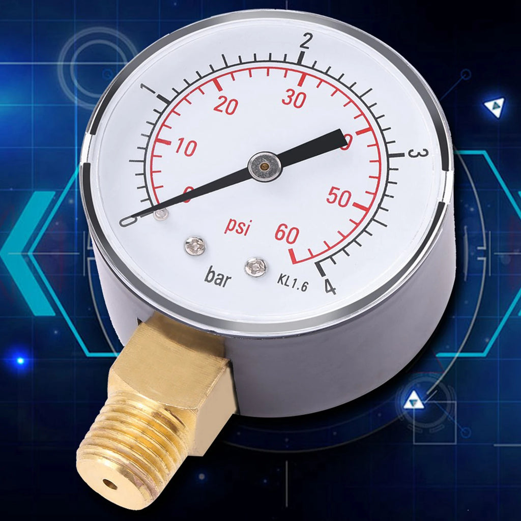 Water Pressure Meter Mini Pressure Gauge For Fuel Air Oil Or Water 0-4bar / 0-60psi NPT Oil Pressure Gauge Pressure Gauge
