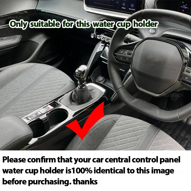 For Peugeot 2008 208 P24 2020-2025 Car Water Cup Holder Silicone Drink Holder Central Control Storage Box Interior Accessories