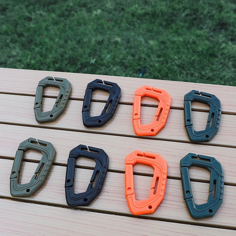 5Pcs Plastic Tactical Carabiners Fast Spring Hard Hook Buckle D-Clip For Molle Webbing Accessories Backpack/Vest/Belt