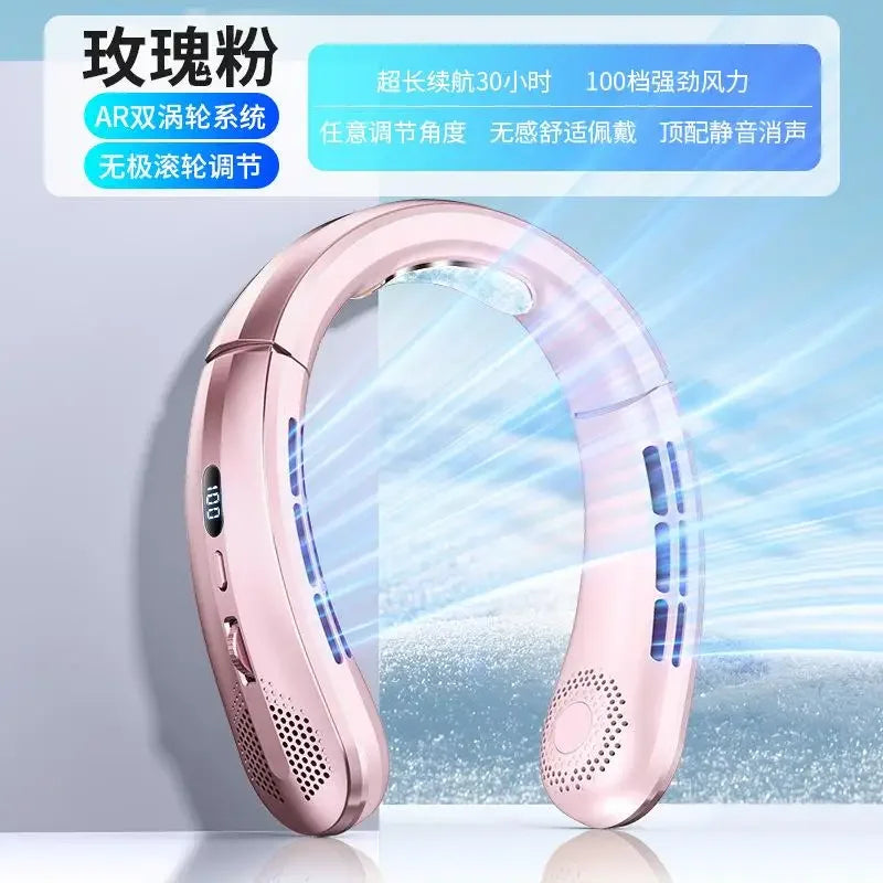 8000mAh Air Cooler USB Hanging Neck Fan, Portable Bladeless Mini Rechargeable Mute LED Digital Display Electric Fans, 2026 New