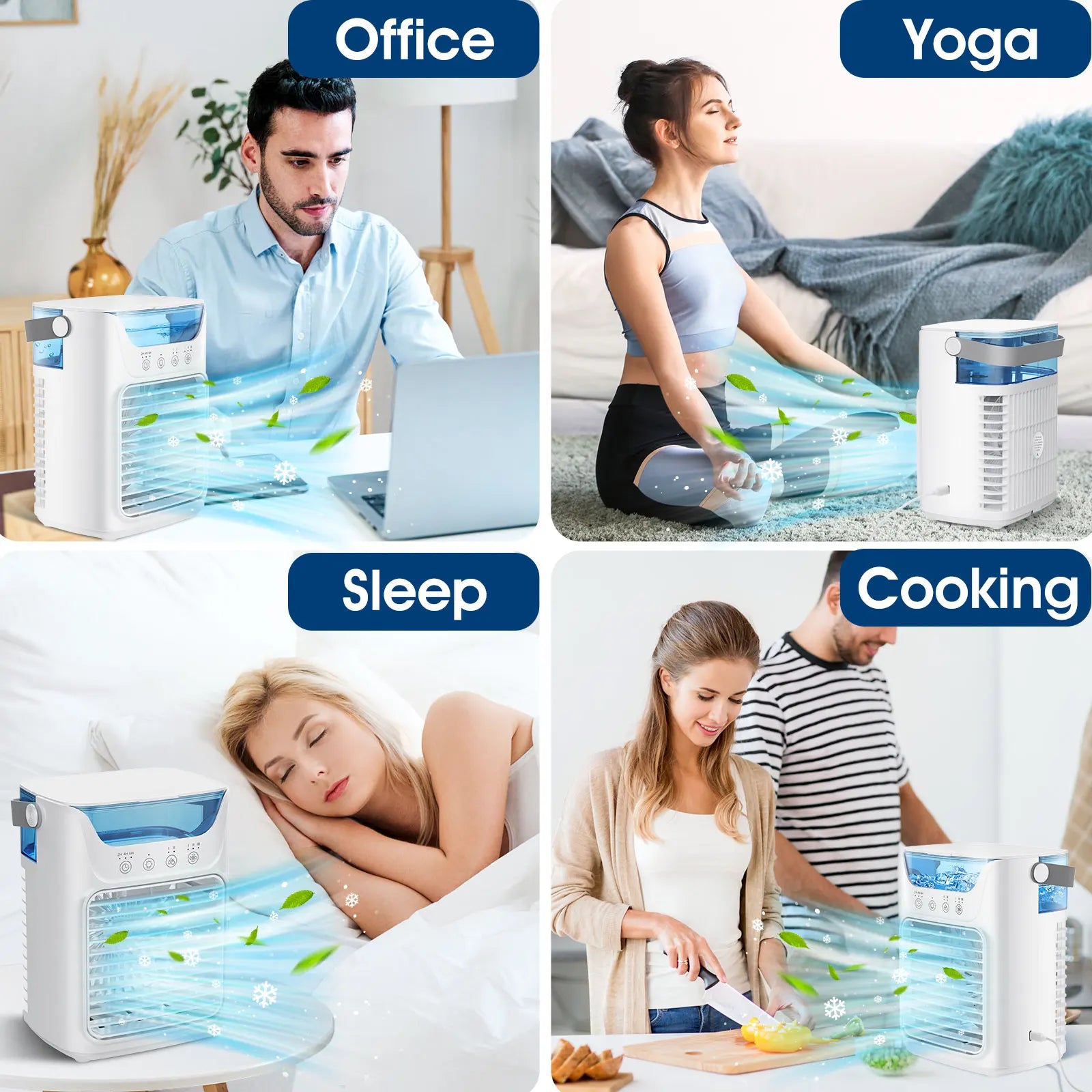 Portable Humidifier Cooling Fan Air Conditioner Desktop Fan Water Tank Small Air Cooling Fan for Home Bedroom Small Personal Fan