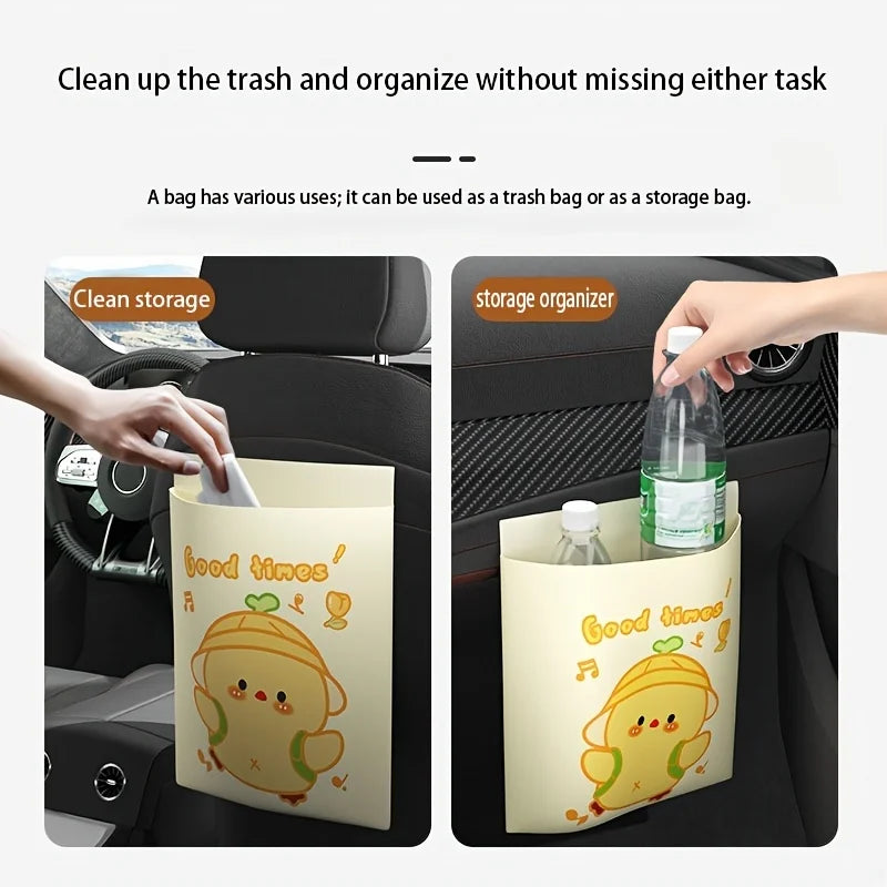 50/100pcs disposable car garbage bag, non marking adhesive car garbage bin, non marking cleaning bag, household and car garbage