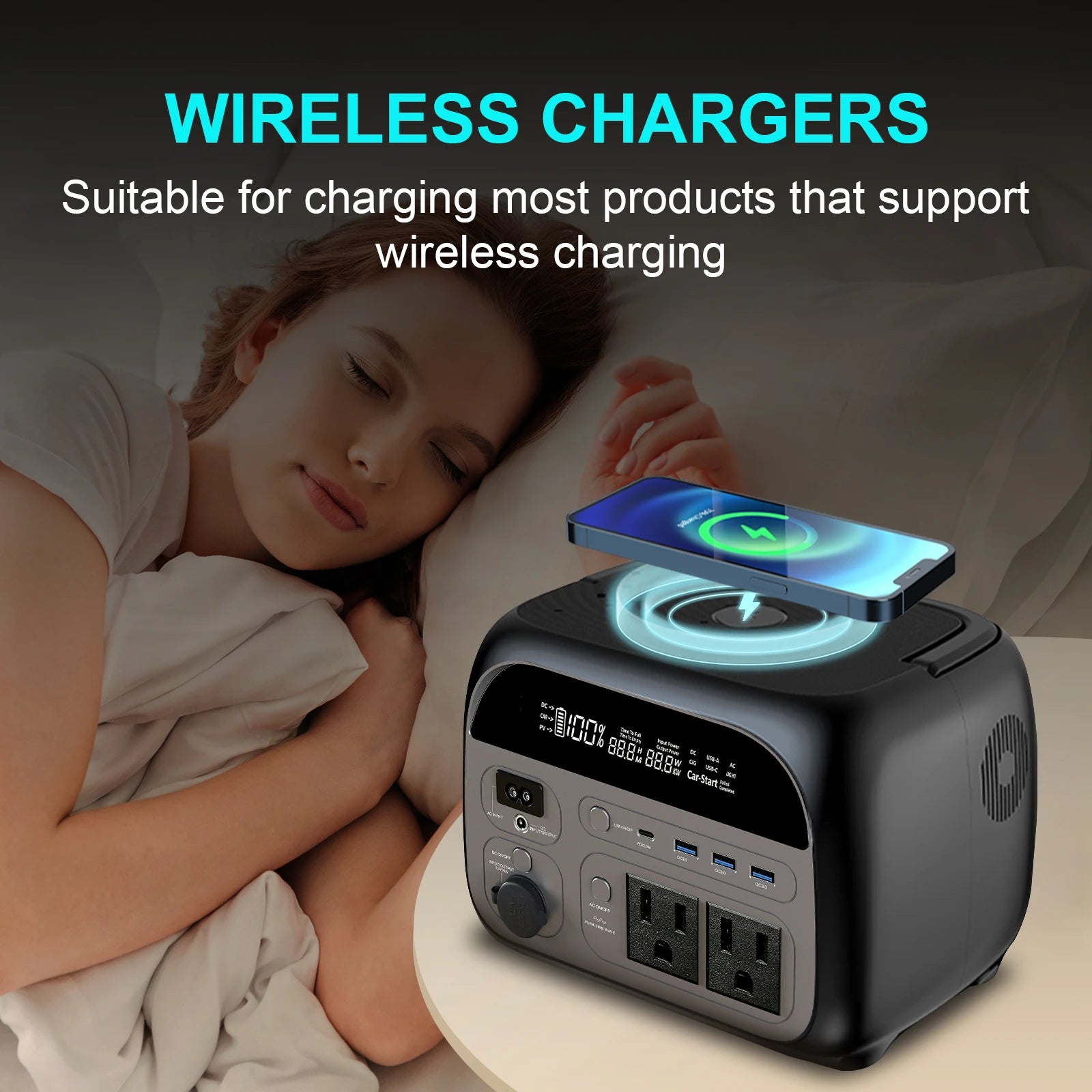 CTOLITY 500W Portable Power Station 345.6Wh 108000mAh Solar Generator LiFePo4 Batteries AC 220V Energy Storage Supply Camping RV