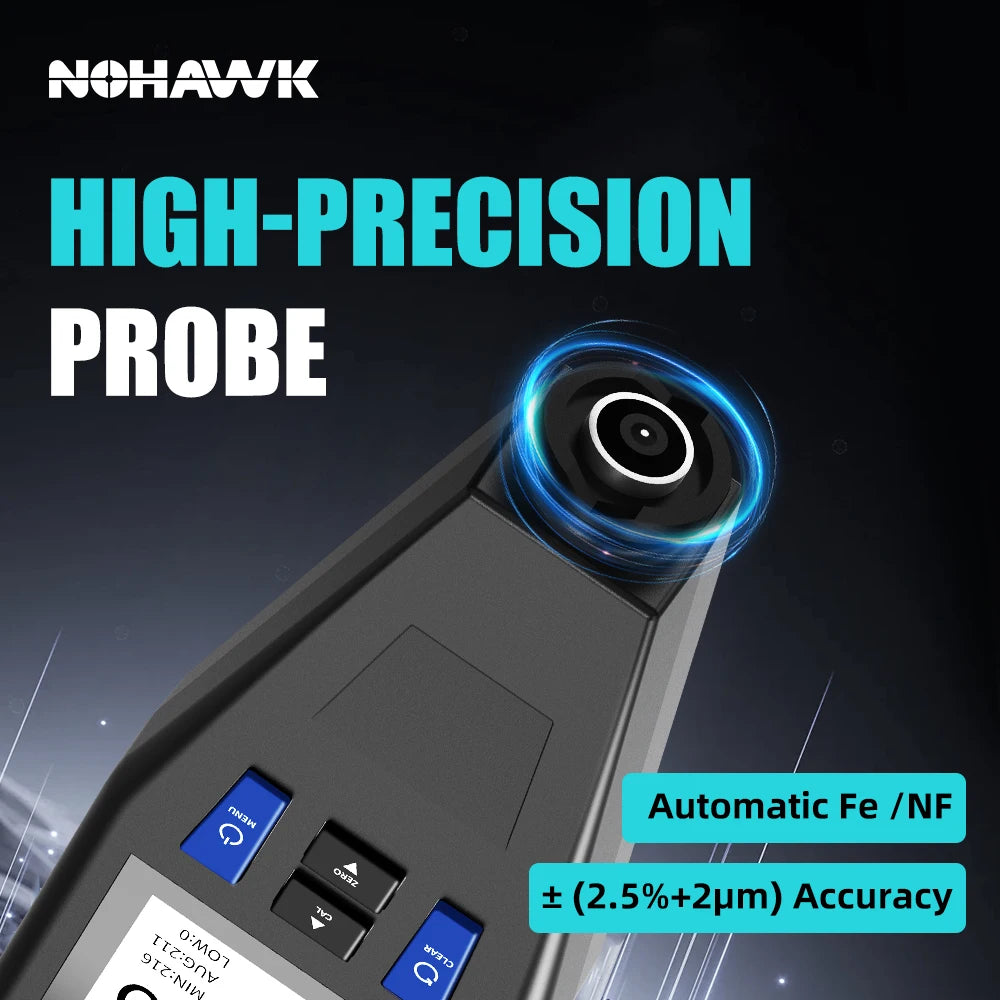 Color Screen Car Coating Thickness Gauge Best Digital Meter for Automotive Paint Thickness Measurement F/NF Automatic Detection