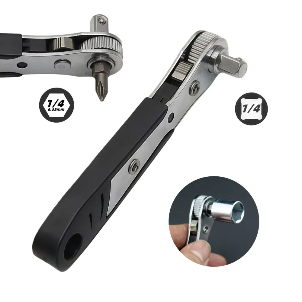 1/4 Inch Screwdriver Socket Wrench Set Hex Short Socket Set Ratchet Wrench 36 Tooth Drive Ratchet Socket Wrench BitsTool Set