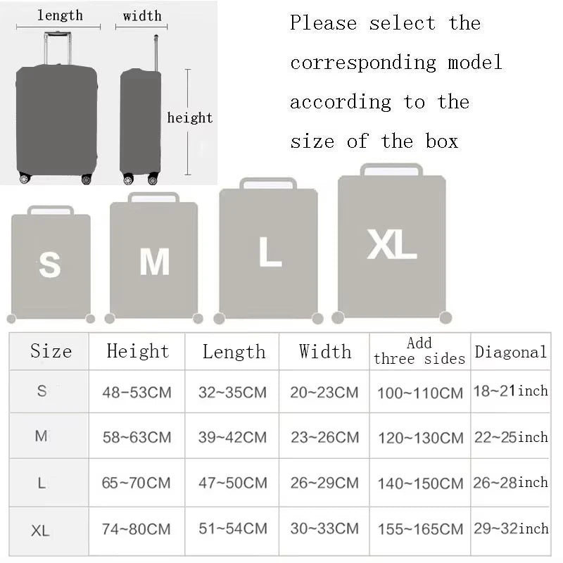 Stretch Fabric Luggage Cover Suitcase Protector Baggage Dust Case Cover Suitable for 18-32 Inch Suitcase Case Travel Organizer