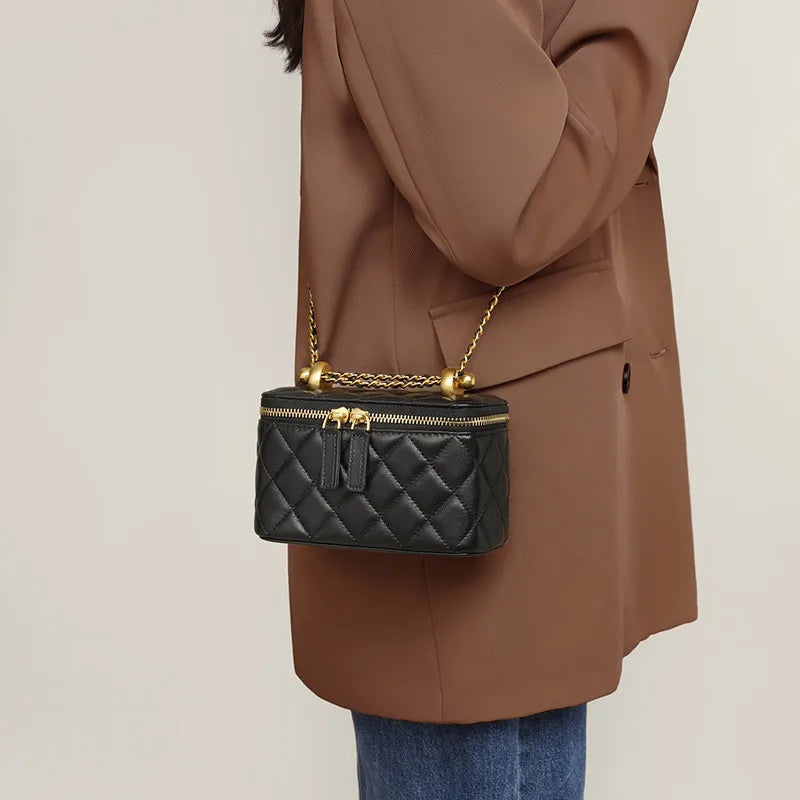 Luxury Mini Box Crossbody Bags Small Chains Shoulder Bag Square Purses and Handbags Sling Bag Tote Clutch for Women Brands 2026