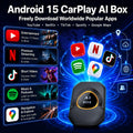 Carplay AI Box Android 15 Wireless Android Auto Smart TV Box For Youtube Netflix Toyota Mazda Hyundai Haval GMC Ford MG Kia VW
