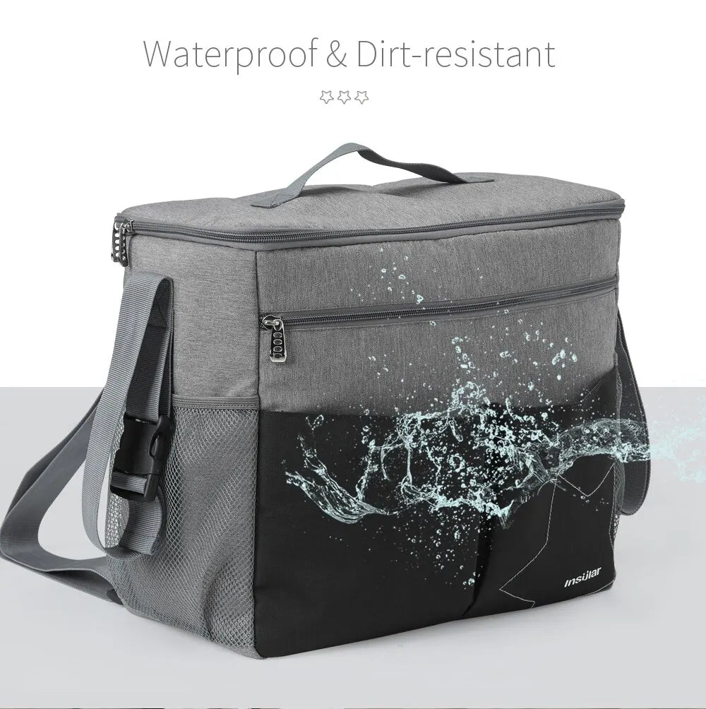 Insular Large Capacity Diaper Bag, Solid Polyester Mommy Bag, Outdoor Travel Nursing Bag with Insulation Design for Stroller