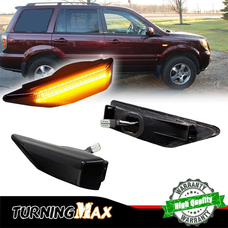 Car LED Front Bumper Side Marker Turn Signal Lights For Honda Pilot 2006 2007 2008 Parking/Driving Lights Fender Flare Lamps 12V