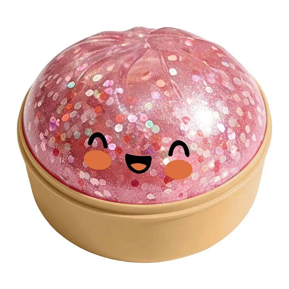 Glitter Dumpling Squishes Stress Balls 2026 Viral Fidget Toy Colorful Simulation Steamed Bun Decompression Toy for Anxiety