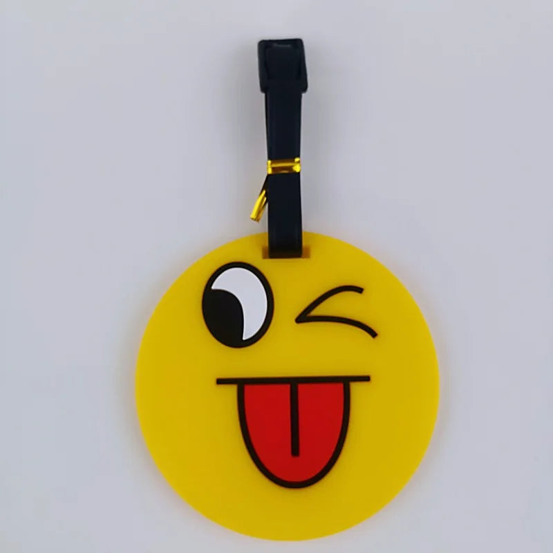 Travel Accessories Funny Face Expressions Luggage Tag Silica Gel Suitcase ID Address Holder Baggage Boarding Tag Portable Label