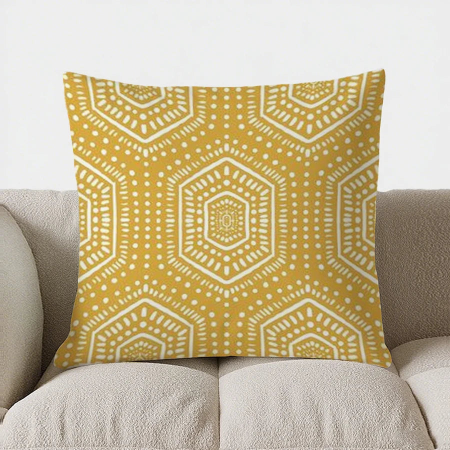 Colorful Geometric Floral Pattern Double-sided Printed pillow cover Short plush Suitable living rooms sofas throw cushion cover