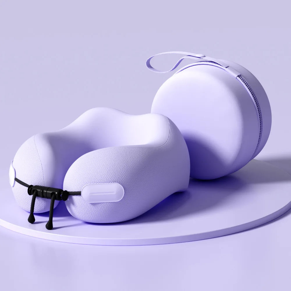 Luxury Travel Neck Pillow Memory Foam Ergonomic Design for Airplane Train Car Support Portable Sleeping Pillow