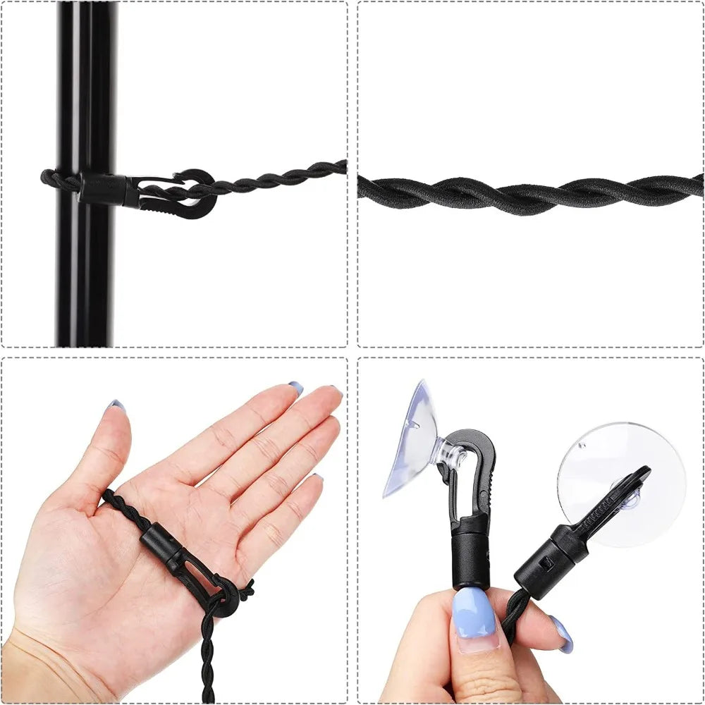 No Drill Suction Cup Outdoor Clothesline Multifunctional Portable Elastic Rope Retractable Clothesline for Bathroom Clothes Line