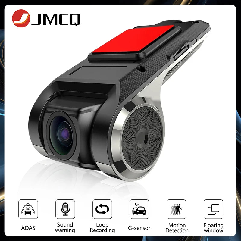 JMCQ Car Dvr ADAS Usb HD Camera Dvr 1080P For Android Car DVD Player Navigation Auto Audio Voice Alarm LDWS Support TF Card