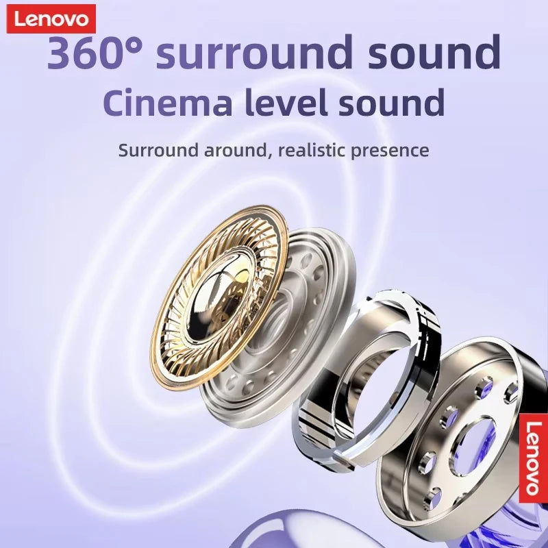 Lenovo TA210 Wireless Bluetooth 5.4 Headset Long Battery Life Sports Ear Clip Earphones HIFI Stereo Noise Cancelling Headphones