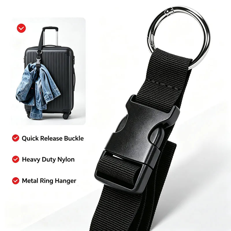 1/3/4/5pcs Travel Luggage Fixed Strap Portable Strap with Release Buckle Backpack External Strap with External Hook BDK01