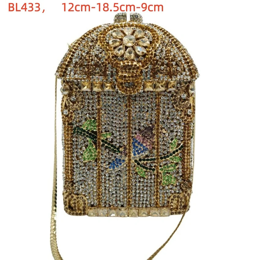 2026 Sparkly Diamond Dinner Bag Hollow Rhinestone Banquet Clutch Bag Women Evening Party Wedding Bridal Purse Rhinestone Handbag