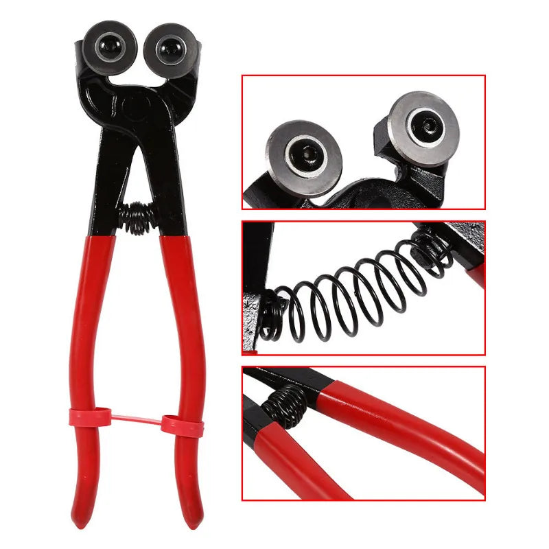 8 Inch Heavy Duty Glass Mosaic Nipper – Wheeled Ceramic Tile Nippers, Stained Glass Cutting Tool for Tiling