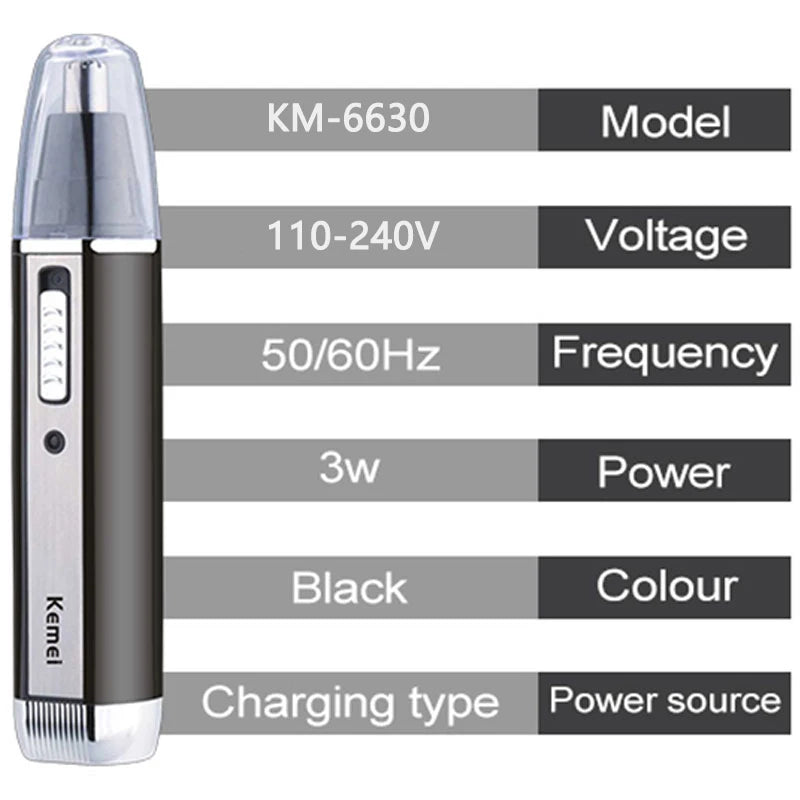 Keme 4in1 Nose Hair Trimmer For Men Face, Body ,Beard Eyebrow Trimer Ear Cleaner Grooming Nose Hair Shaver Set Rechargeable