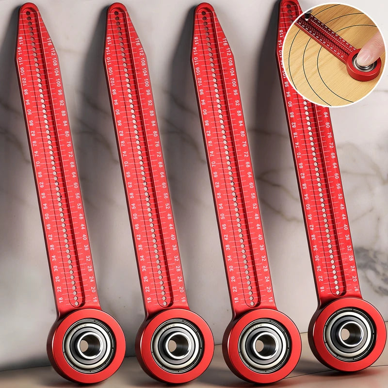 Adjustable Rotary Ruler Woodworking Drawing Circular Drawing Tool Hole Ruler for Carpenter Drafting DIY Marking Compass Tools