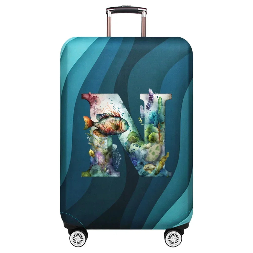 Elastic Fish Letter Series Luggage Protective Cover Suitable for 18-32 Inch Bag Suitcase Covers Trolley Cover Travel Accessories
