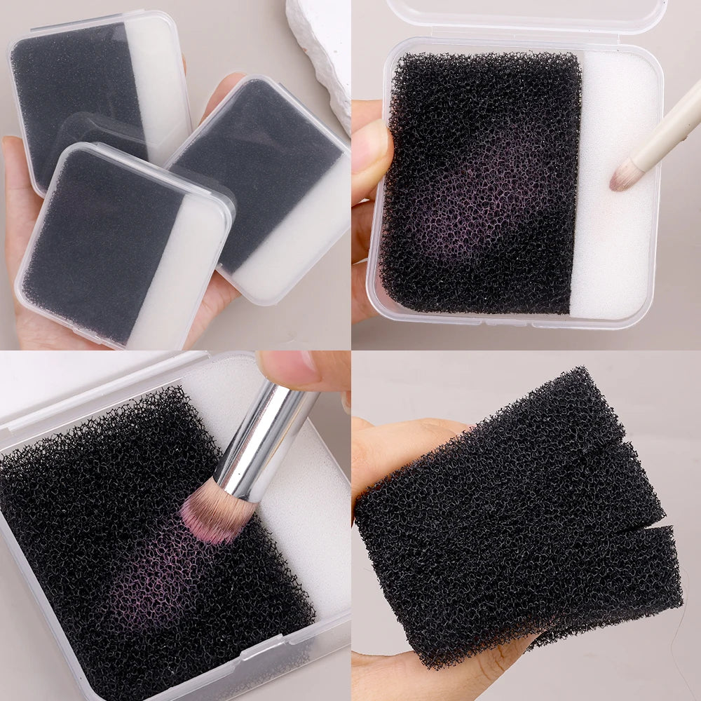 13PCS Makeup Brush Cleaner Sponge Set Portable Dry Eye Shadow Wash Beauty Tools Brushes Cleaning Box Sponge Puff Cleaner women