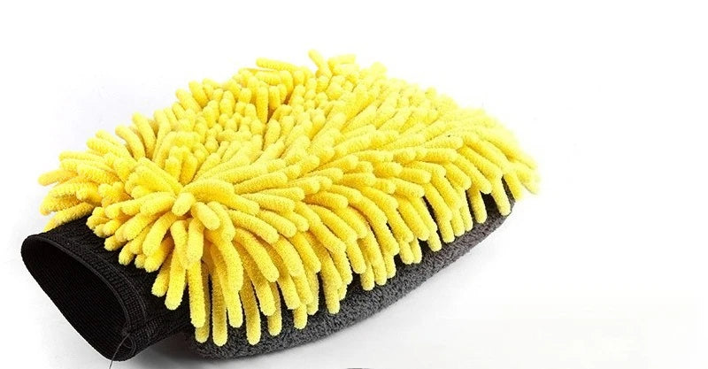 Car Chenille Car Wash Gloves Thickened Waterproof Car Wipe Gloves Car Coral Fleece Double-sided Car Cleaning Tool
