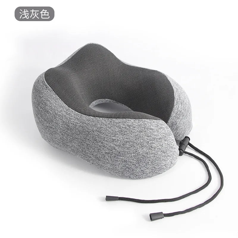 Memory Foam U Shaped Neck Cushion Adjustable Fastener Travel Rest Pillow For Flight Train Road Trip Daily Office Rest Gift