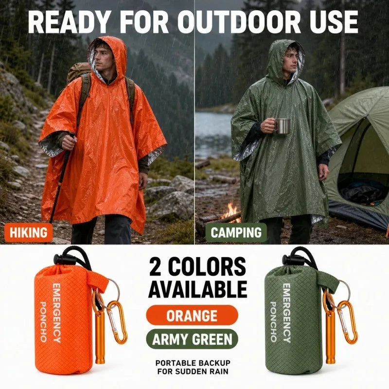 Emergency Raincoat Poncho Waterproof Rainwear Blanket Survival Camping Equipment Cold Insulation Rainwear Camping Equipment