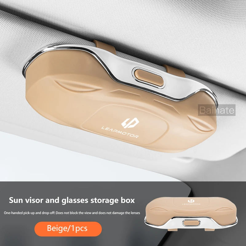 Car Glasses Box Sun Visor Glasses Holder For Leapmotor C10 C11 C16 B01 B10 C01 2024-2026 Shock-proof Eyeglasses Storage Case