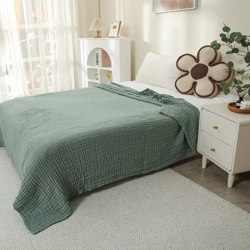 Battilo 100% Cotton Muslin Throw Blanket for Sofa 6-Layer Lightweight Breathable Boho Throws for Couch Bed Large Summer Blanket