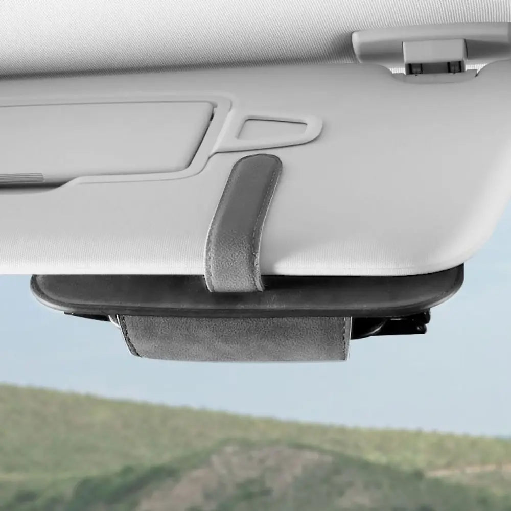 Car Storage Tools Sun Visor Glasses Holder Cowhide Multi-functional Car Storage Box Wear-Resistant Auto Sunglasses Holder