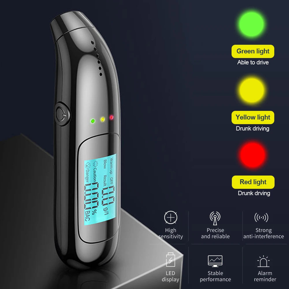 Portable Non-Contact Alcohol Tester with LCD Screen Display Alcoholmeter Alcohol Tester Accuracy Breathalyzer Diagnostic Tool