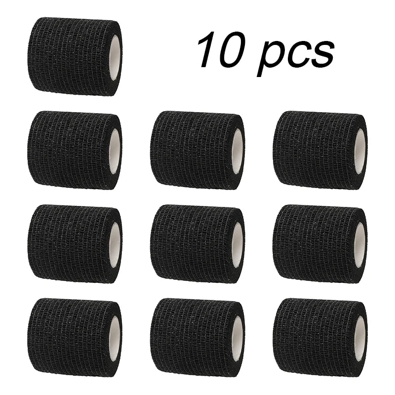 Black Sports Self-Adhesive Elastic Bandage with 4.8-Meter Elastic Knee Pads, 18 Colors for Fingers, Ankles, Palms, and Shoulders