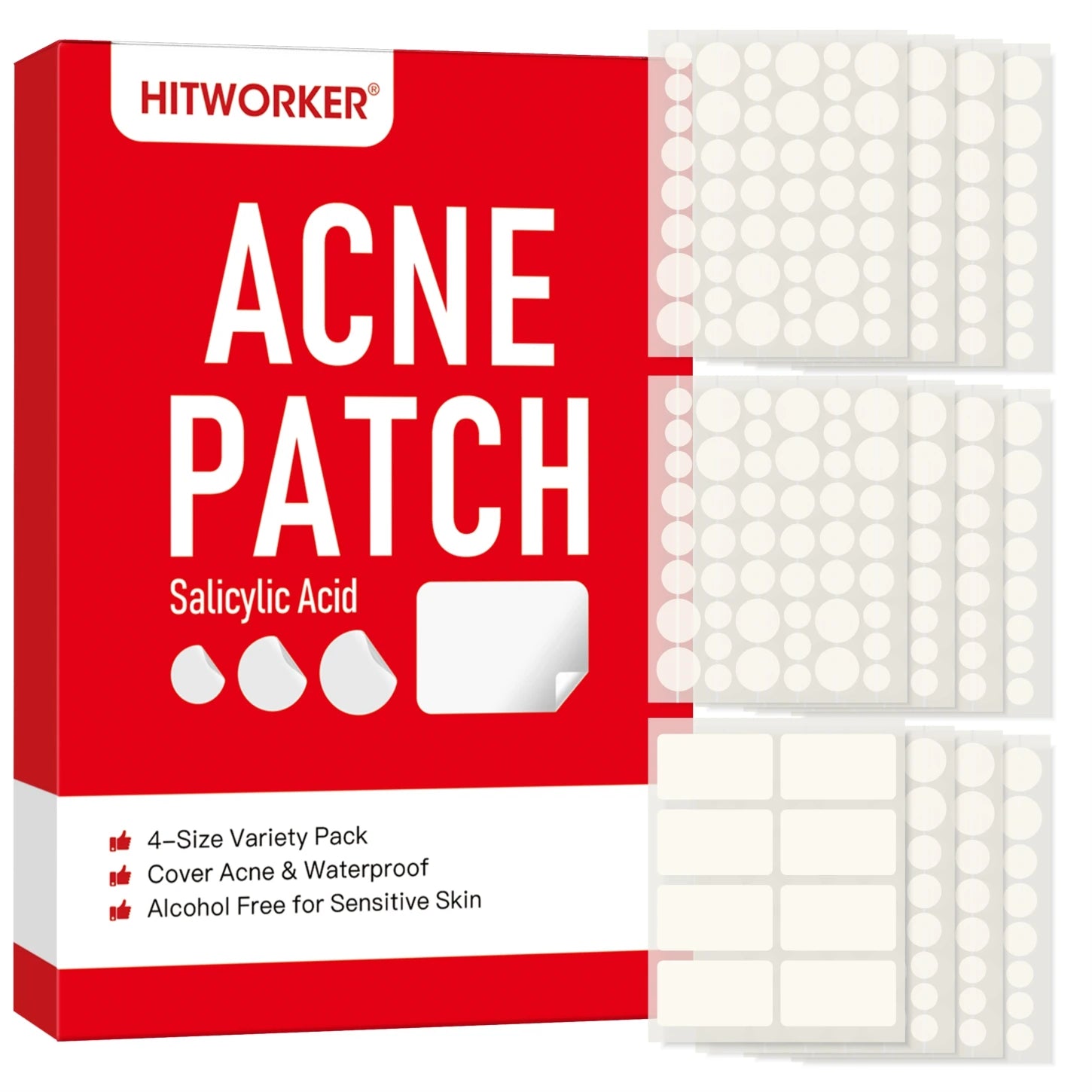 536Pcs/Box High-Quality Transparent Hydrogel Acne Removing Patch, Alcohol-Free, Mild and Non-Irritating, Deep Cleaning Patch