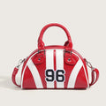 Sports style women's shoulder messenger bag contrast color campus style design sports bag bowling bag handbag