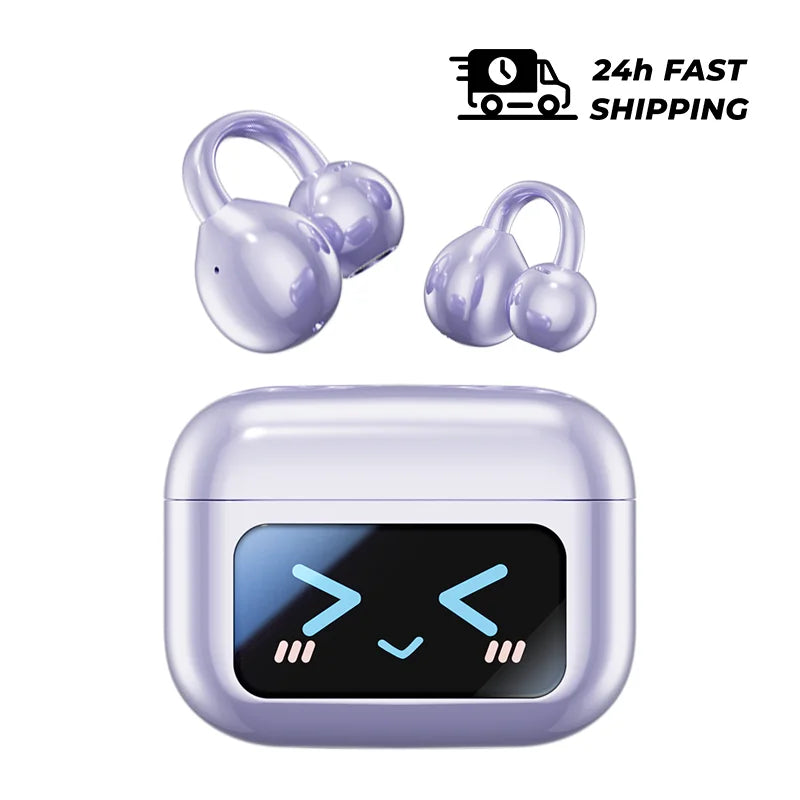 Touch Screen Bluetooth Headphones 144 Languages Real-time Translation Headphones Wireless Open Ear Clips Sports Gaming Earphone