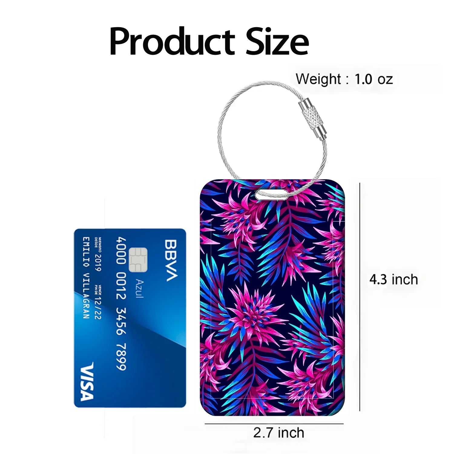 Interesting Plant Pattern Baggage Tag Women Suitcase Backpack Anti-Lost Listing ID Card Holder Fashion Luggage Accessories Gifts
