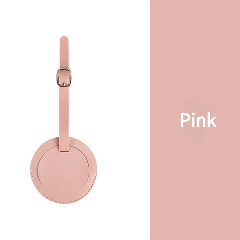 Stylish Round Luggage Tag for Air Travel - Durable Scratch-Resistant Build, Secure Buckle & Removable Contact Card