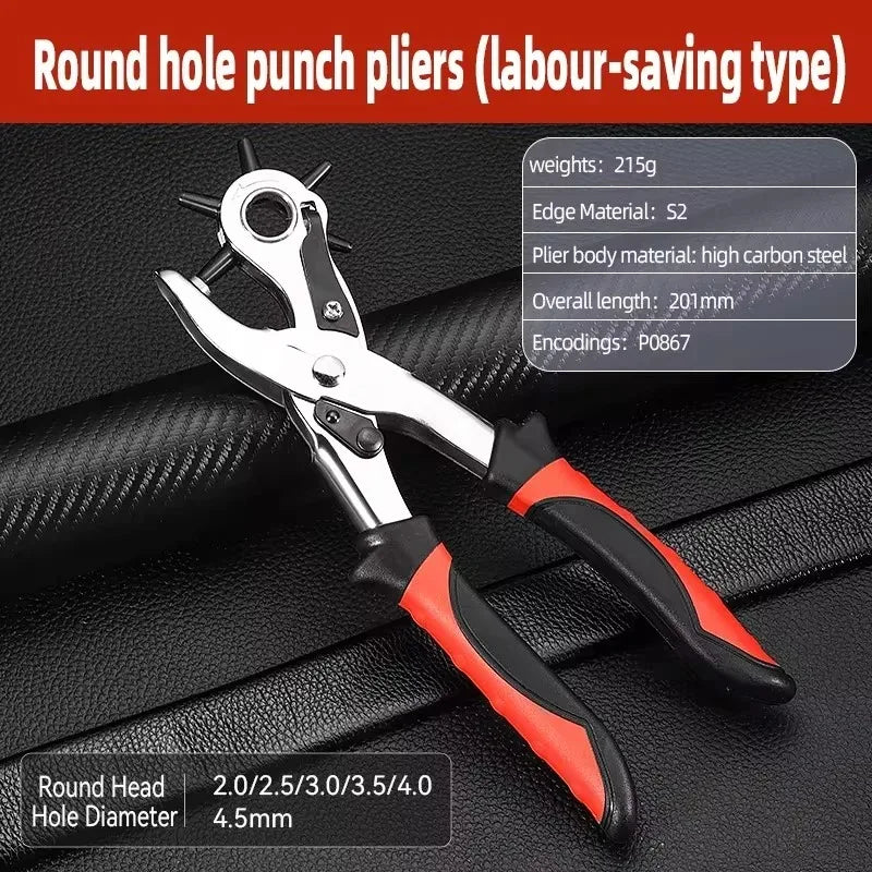 Leather Hole Punch Pliers Belt Watch Strap Eyelet Puncher Multifunctional Handmade Craft Hardware Repair Tool