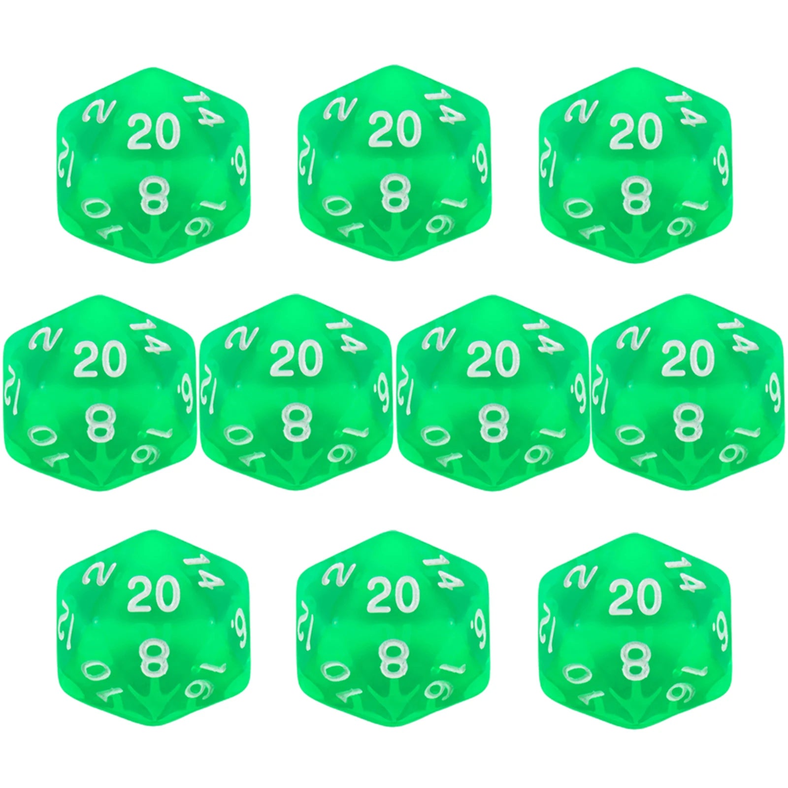D20 Dice Set 10pcs/set Polyhedral 20 Sided Transparent Dice for Role Playing DND COC Entertainment Board Game