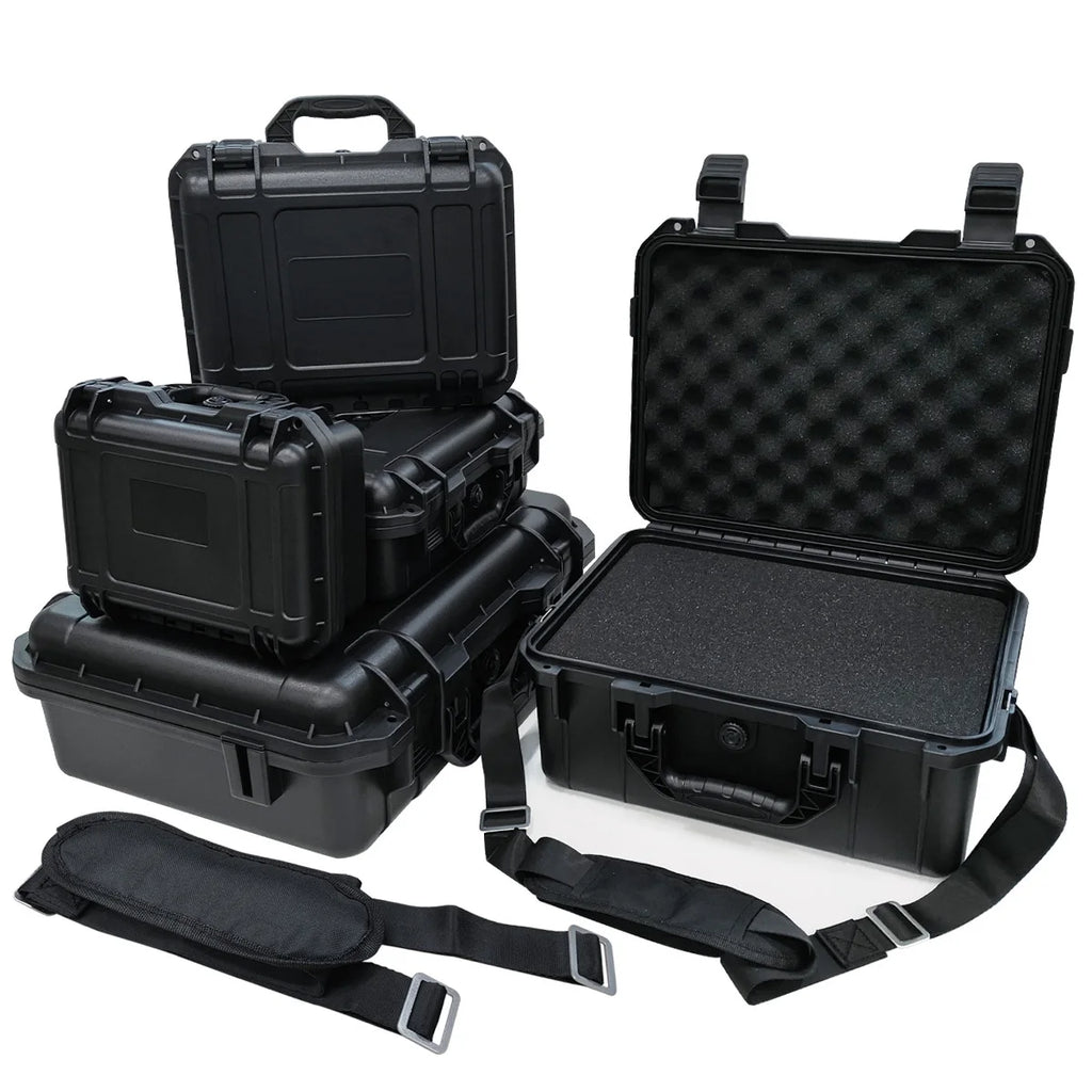 Equipment Hard Case with Pre-cut Sponge and Single Crossbody Strap, for Camera Photography Safety Toolbox Portable Case Suitcase