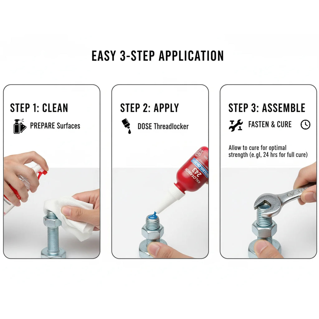243 Threadlocker Glue Medium Strength Anaerobic Sealant Anti-Loosening Screw Adhesive for Automotive Bolts Nuts Repair 50ml