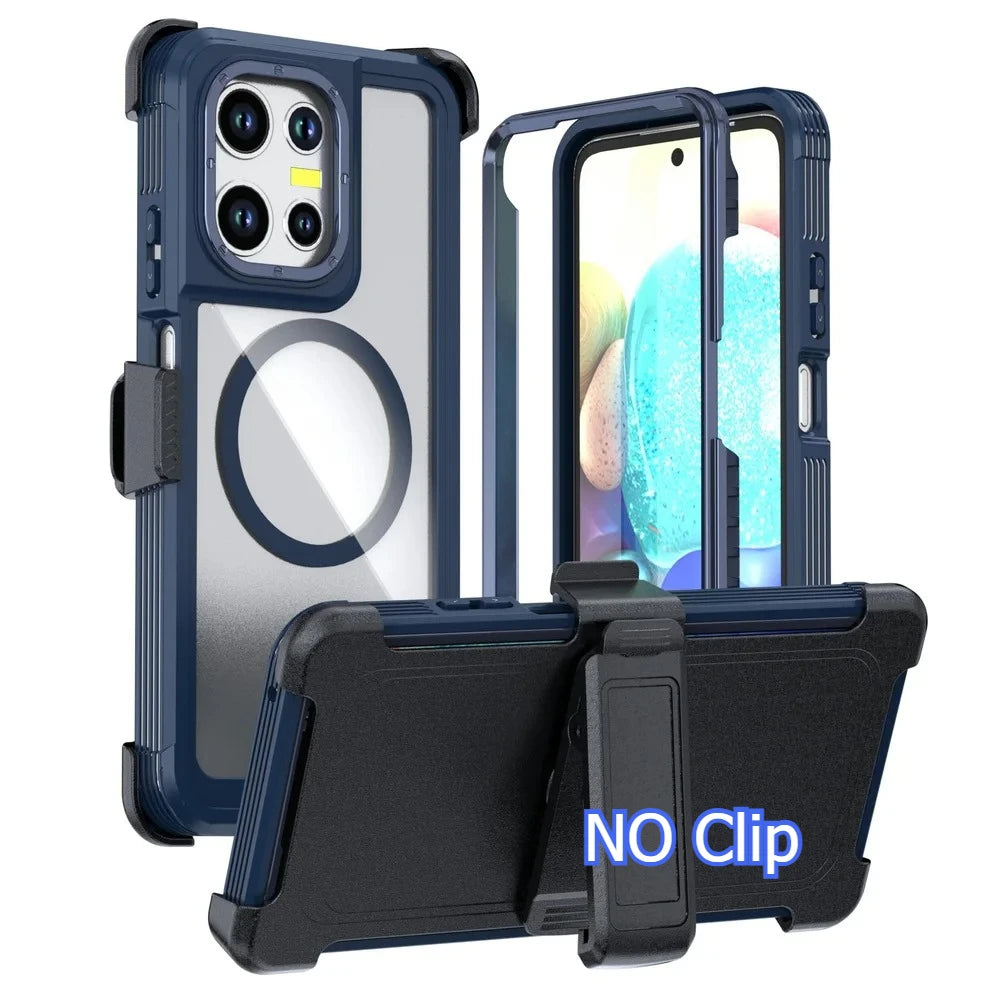 Heavy Duty 3 in 1 Magnetic Case For Motorola Moto G Power Stylus 5G Play 2026 2025 2024 Anti-Shock Kickstand Belt Clip Cover