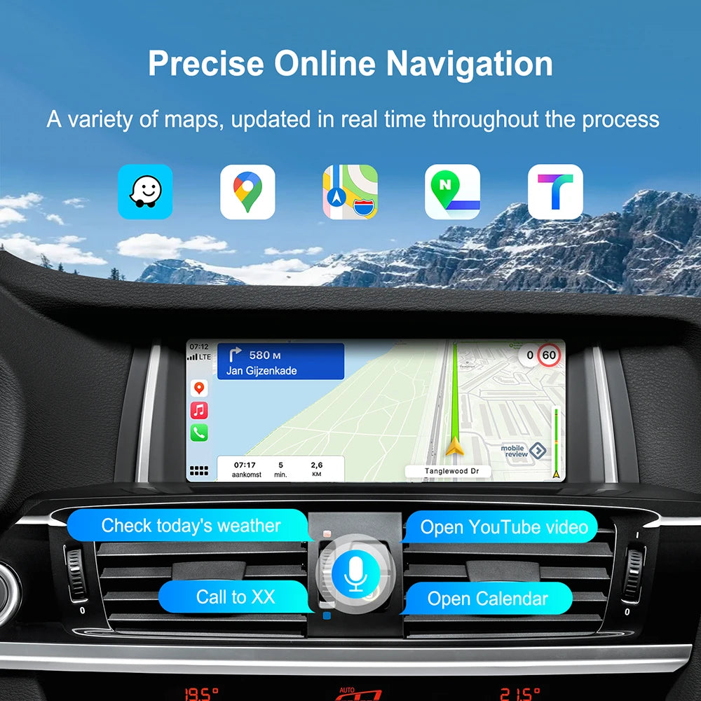 Wireless CarPlay Android Auto for BMW X6 E71 X5 E70 F15 EVO BNT CIC System with AirPlay Functions Support Reversing camera