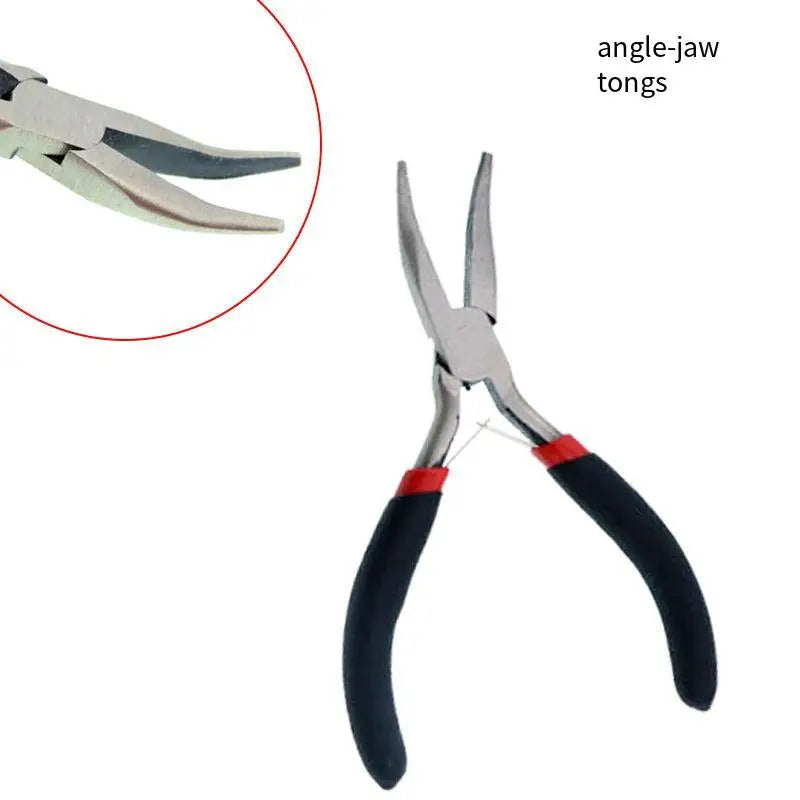 4.5 Inch Mini Small Pliers with Teeth and Pointed Nose Pliers Handmade Small Flat Mouth Pliers Jewelry Pliers Extended Toothless