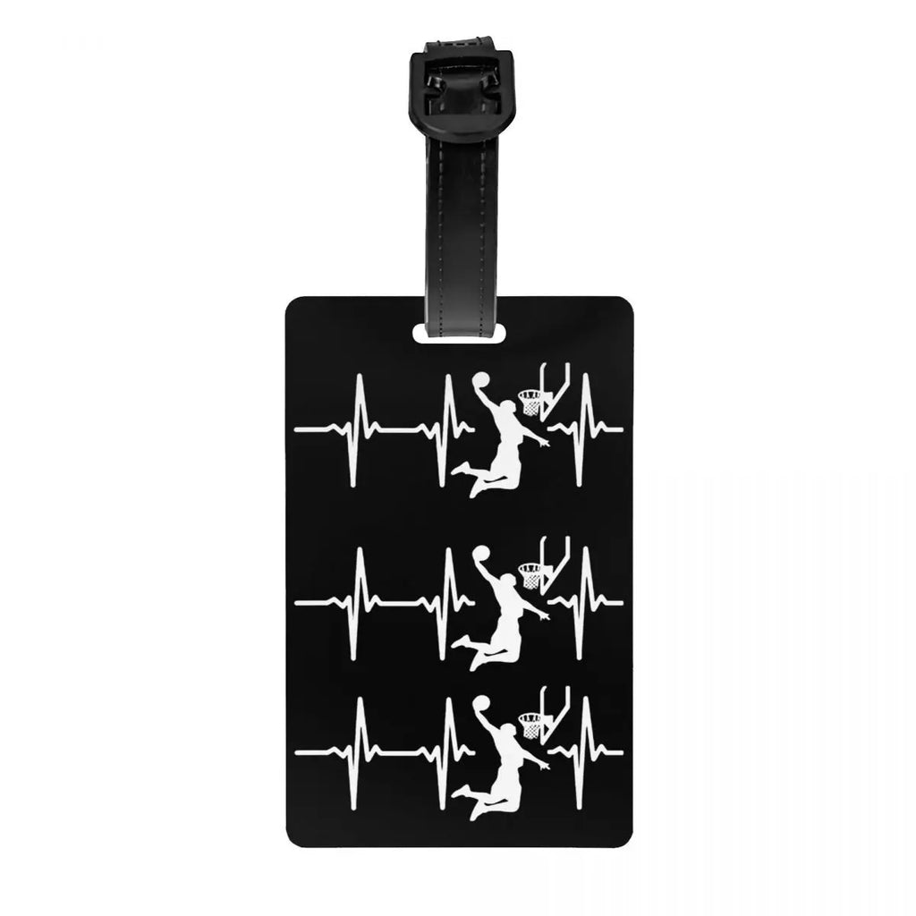 Custom Rock Guitar Heartbeat Luggage Tag With Name Card Music Singer Privacy Cover ID Label for Travel Bag Suitcase